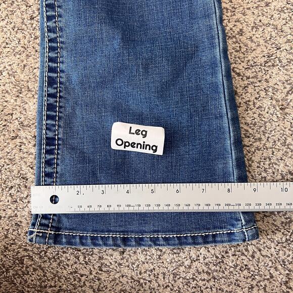 Seven7 Womens 8 Indie Bling Y2K Embroidered Sequin Pocket Bootcut Jeans Med Wash - Picture 13 of 13